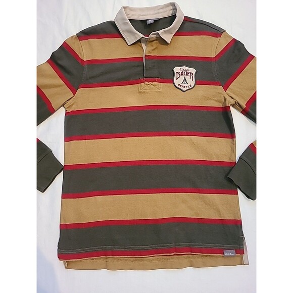 Vintage Eddie Bauer Shirt Mens Sm Stripe Classic Rugby Sailing Y2K Seattle - Picture 2 of 7